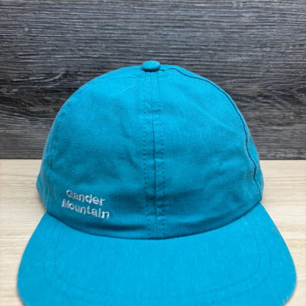 Vintage‎ Gander Mountain Hat Cap Snap Back Blue Outdoor Fishing Hunting 90s Teal